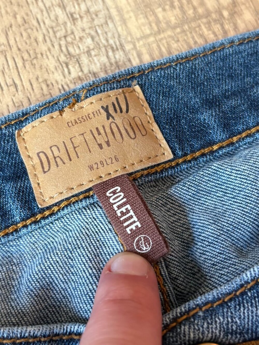 Driftwood Colette Scandia Jeans Women's 29 Blue Denim Straight Crop Embroidered - Picture 4 of 10